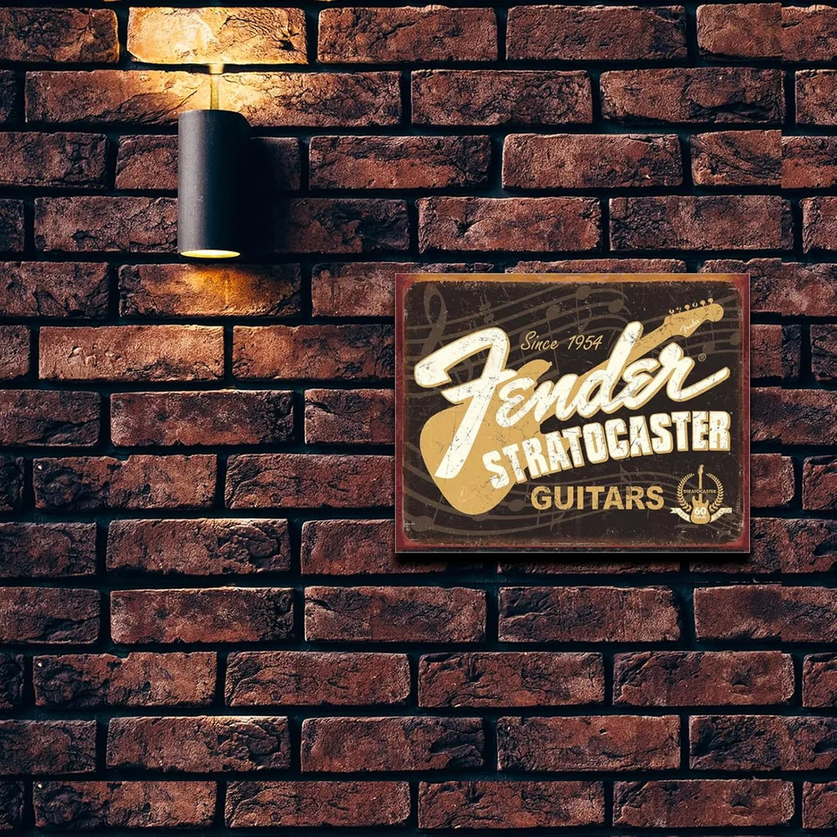 Fender Stratocaster Guitars 60th Tin Sign
