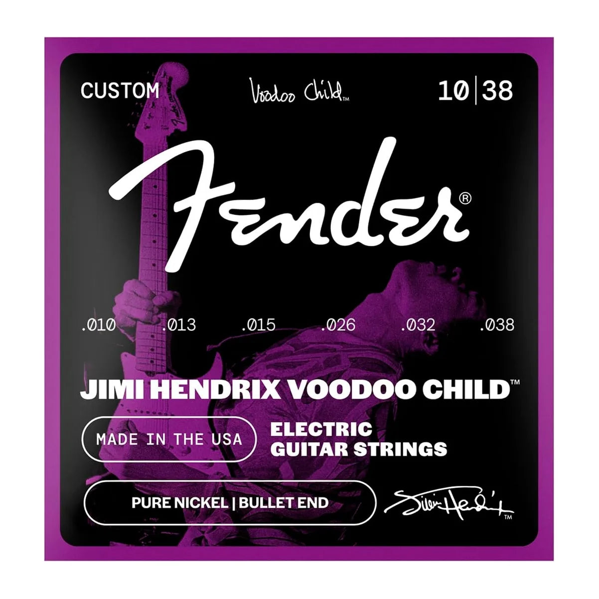 Hendrix Voodoo Child Electric Guitar Strings, Bullet End, 10-38