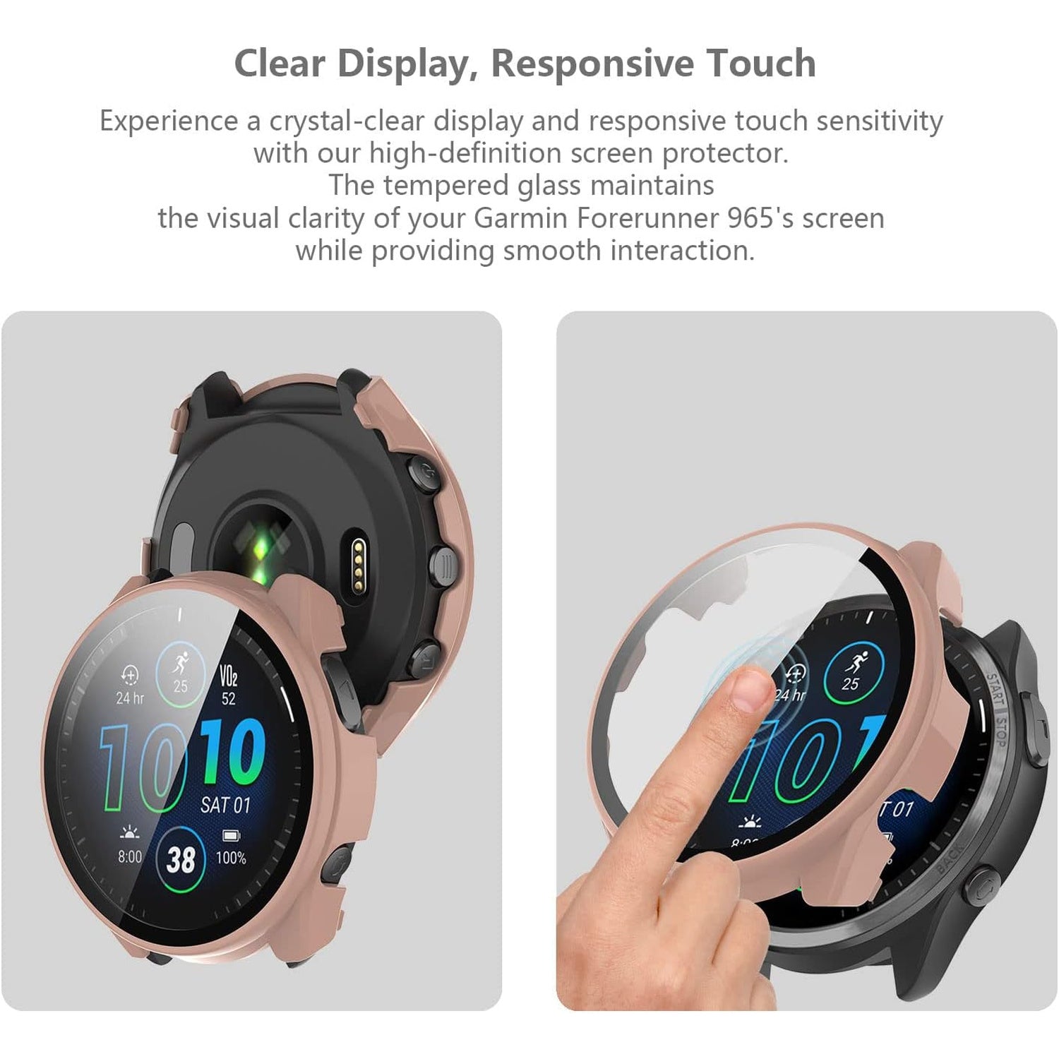 Smartwatch with a screen protector on a white background, highlighting clear display and responsive touch. Beirut , Lebanon
