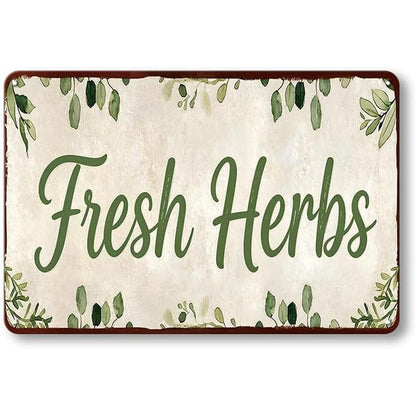 Fresh Herbs Tin Sign