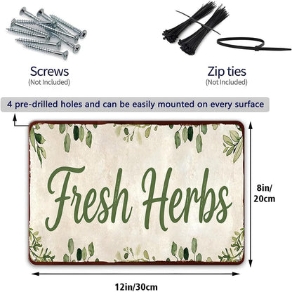 Fresh Herbs Tin Sign