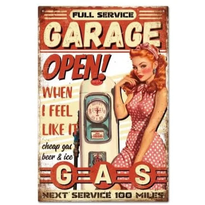 Gas Service Tin Sign