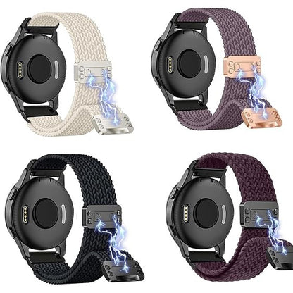 Quick Release Nylon Magnetic Braided Stretchy Loop Watch Band - 18mm
