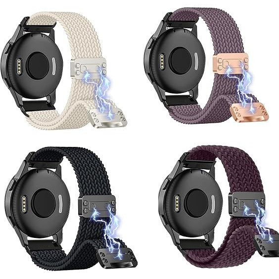 Quick Release Nylon Magnetic Braided Stretchy Loop Watch Band - 18mm