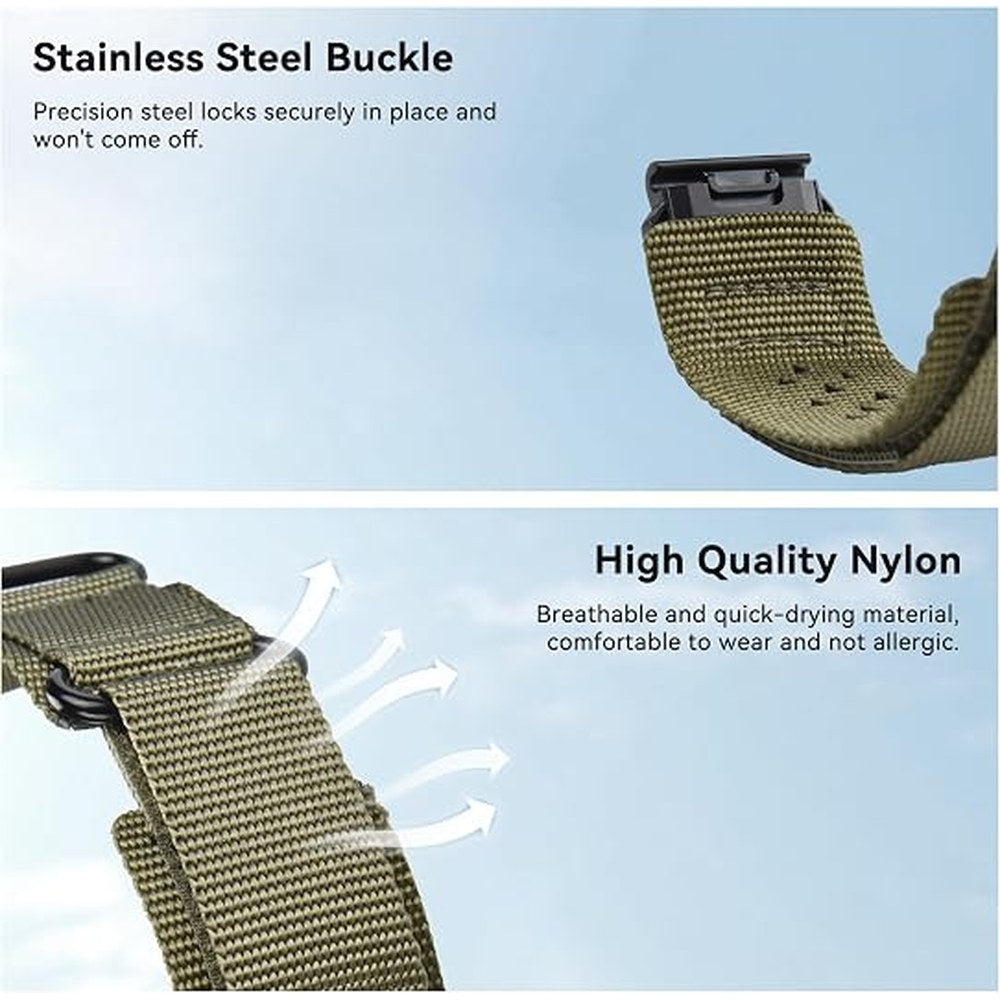 Quickfit Nylon Band with Hook & Loop - 22mm - 2 Pack