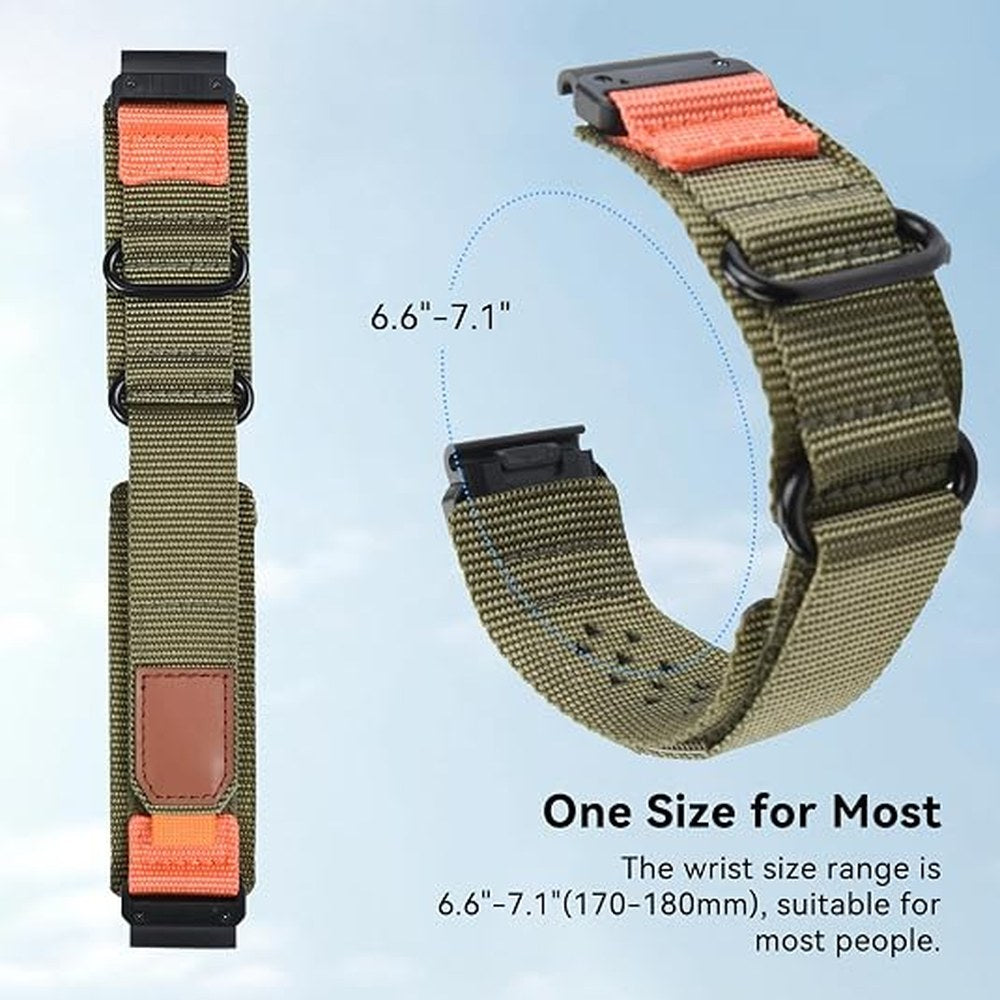 Quickfit Nylon Band with Hook & Loop - 22mm - 2 Pack