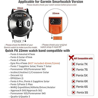 Titanium Band - Quick Fit Strap for Garmin - 22mm