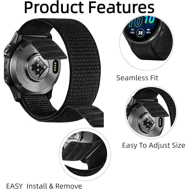 Nylon Ultralight Hook & Loop Strap for Garmin - 22mm