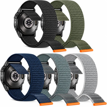 Nylon Ultralight Hook & Loop Strap for Garmin - 26mm - Pack of 5