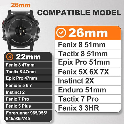 Strap for Garmin QuickFit 26mm