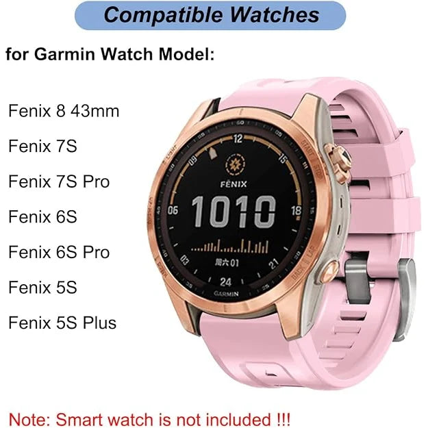 QuickFit Silicone Watch Band for Garmin - 20mm