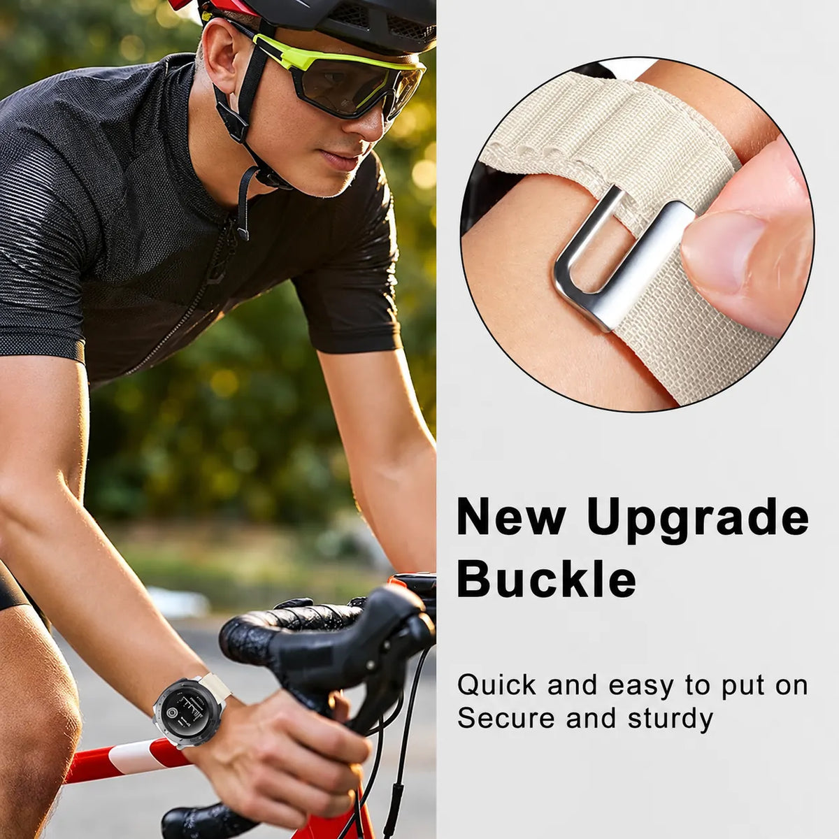 Nylon Hook & Loop Watch Band for Garmin - 22mm