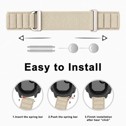 Nylon Hook & Loop Watch Band for Garmin - 22mm