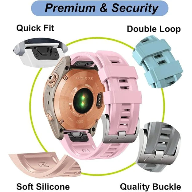QuickFit Silicone Watch Band for Garmin - 20mm