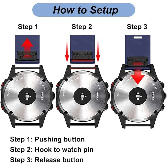 QuickFit Silicone Watch Band for Garmin - 20mm