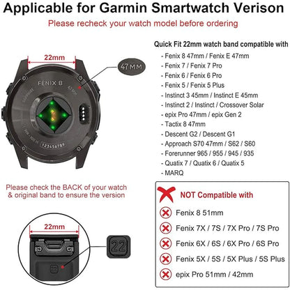 QuickFit Nylon Watch Band for Garmin - 22mm