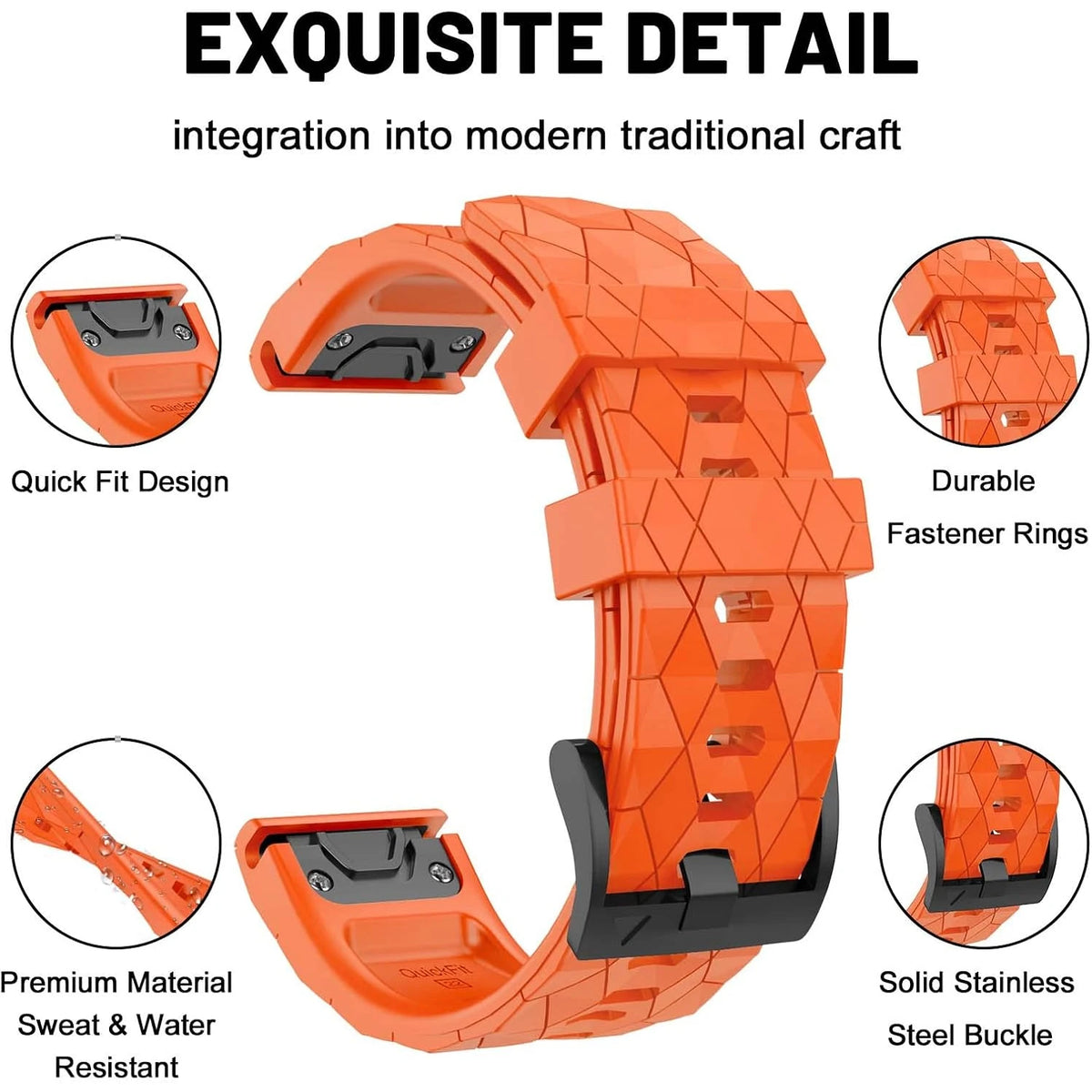 QuickFit Silicone Watch Band for Garmin - 22mm