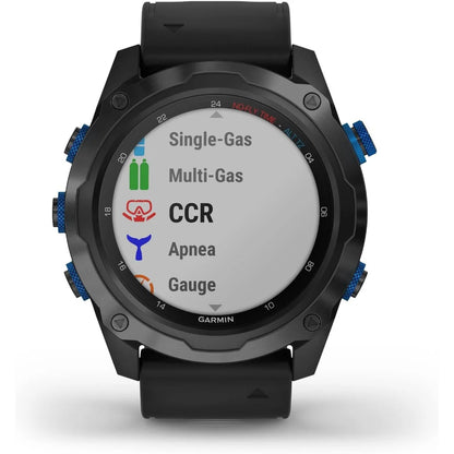 Garmin Descent Mk2i GPS dive smartwatch with white band and digital display, designed for underwater and outdoor activities.