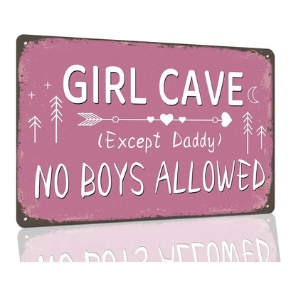 Girl Cave Tin Sign