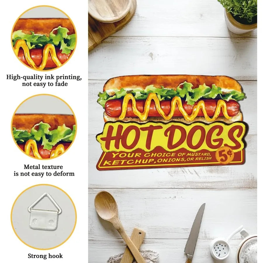 Hot Dogs Metal Sign