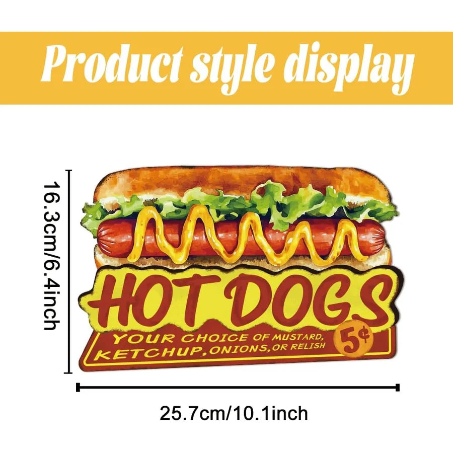 Hot Dogs Metal Sign