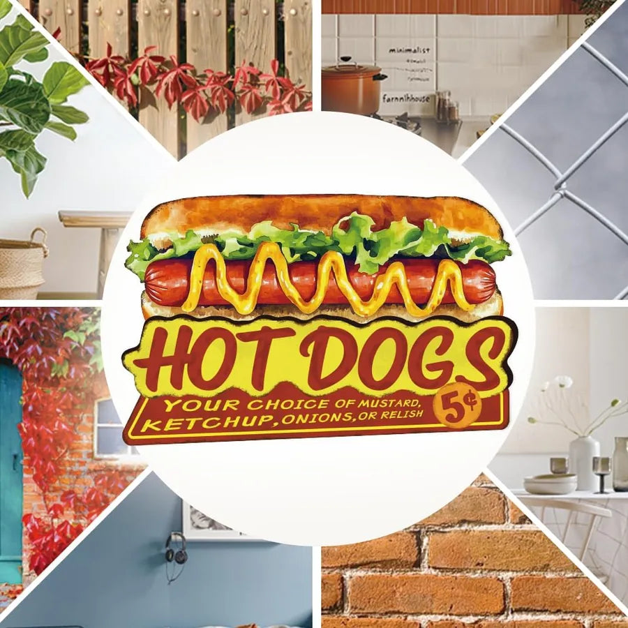 Hot Dogs Metal Sign