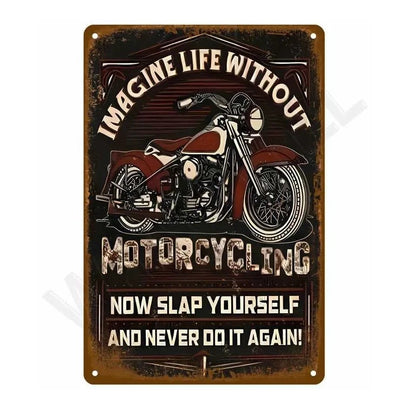 Life Without Motorcycles Tin Sign