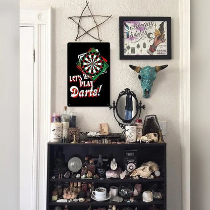 Let's Play Darts Tin Sign
