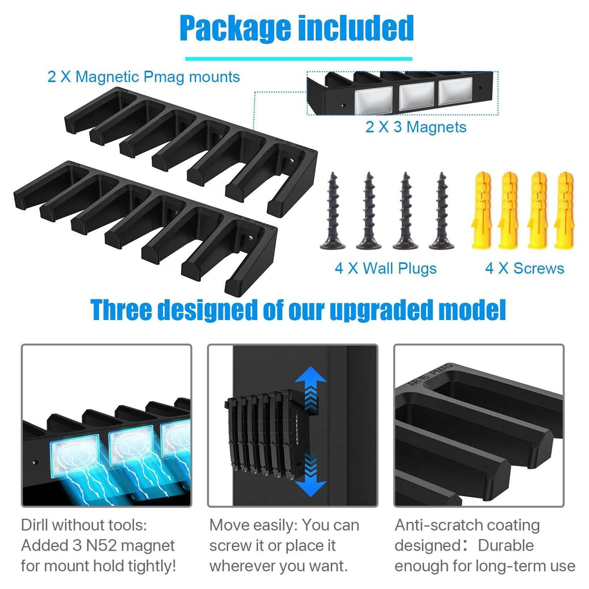 Magnetic PMAG Wall Mount & Magazine Rack