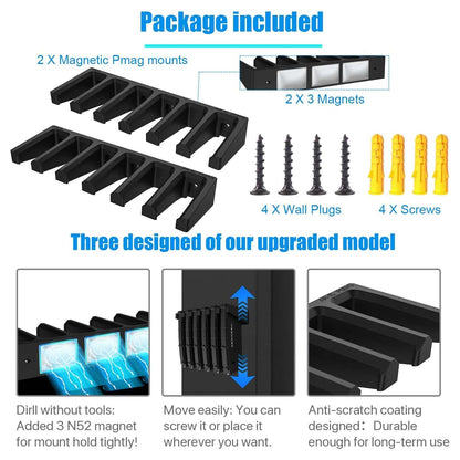 Magnetic PMAG Wall Mount & Magazine Rack