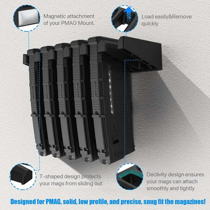 Magnetic PMAG Wall Mount & Magazine Rack