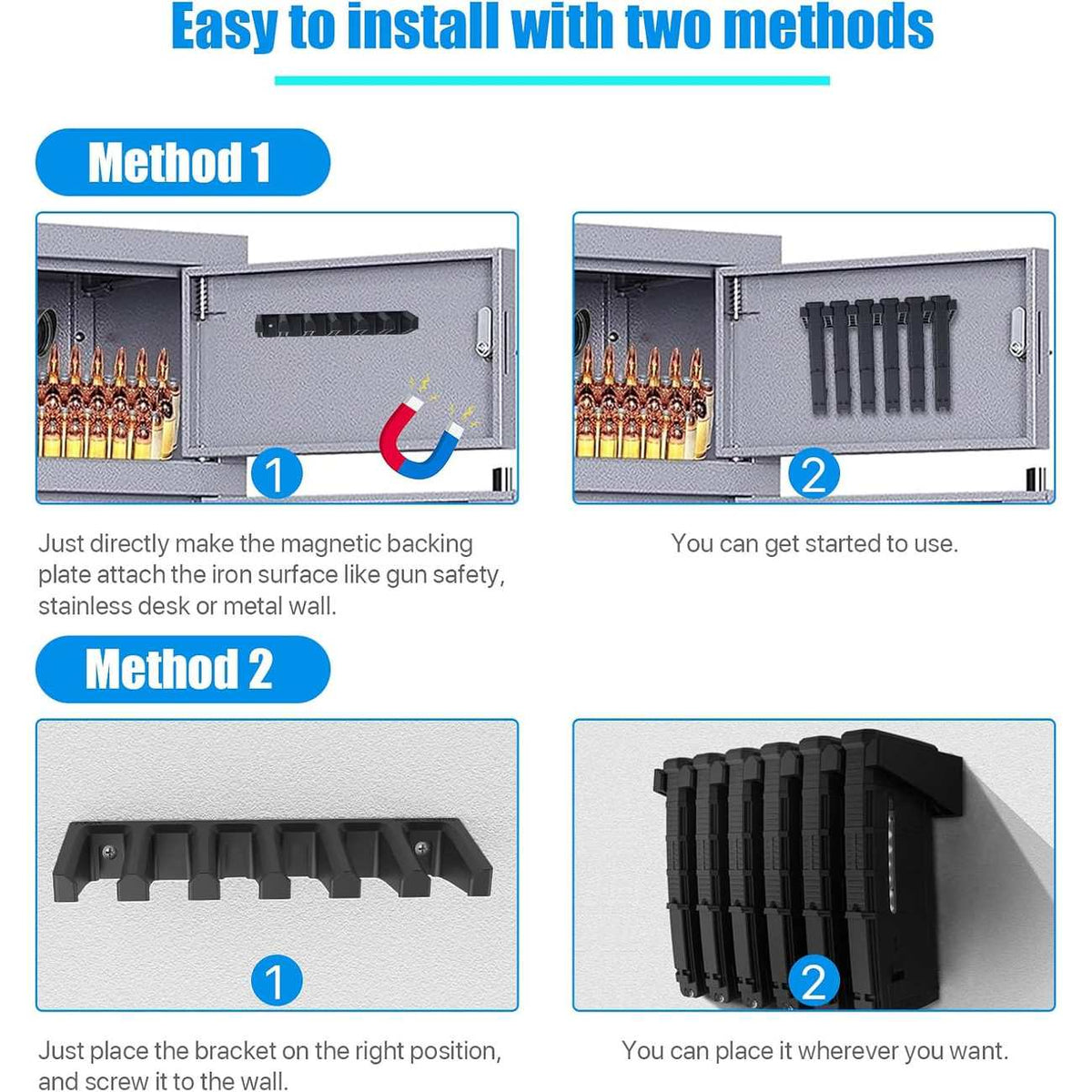 Magnetic PMAG Wall Mount & Magazine Rack
