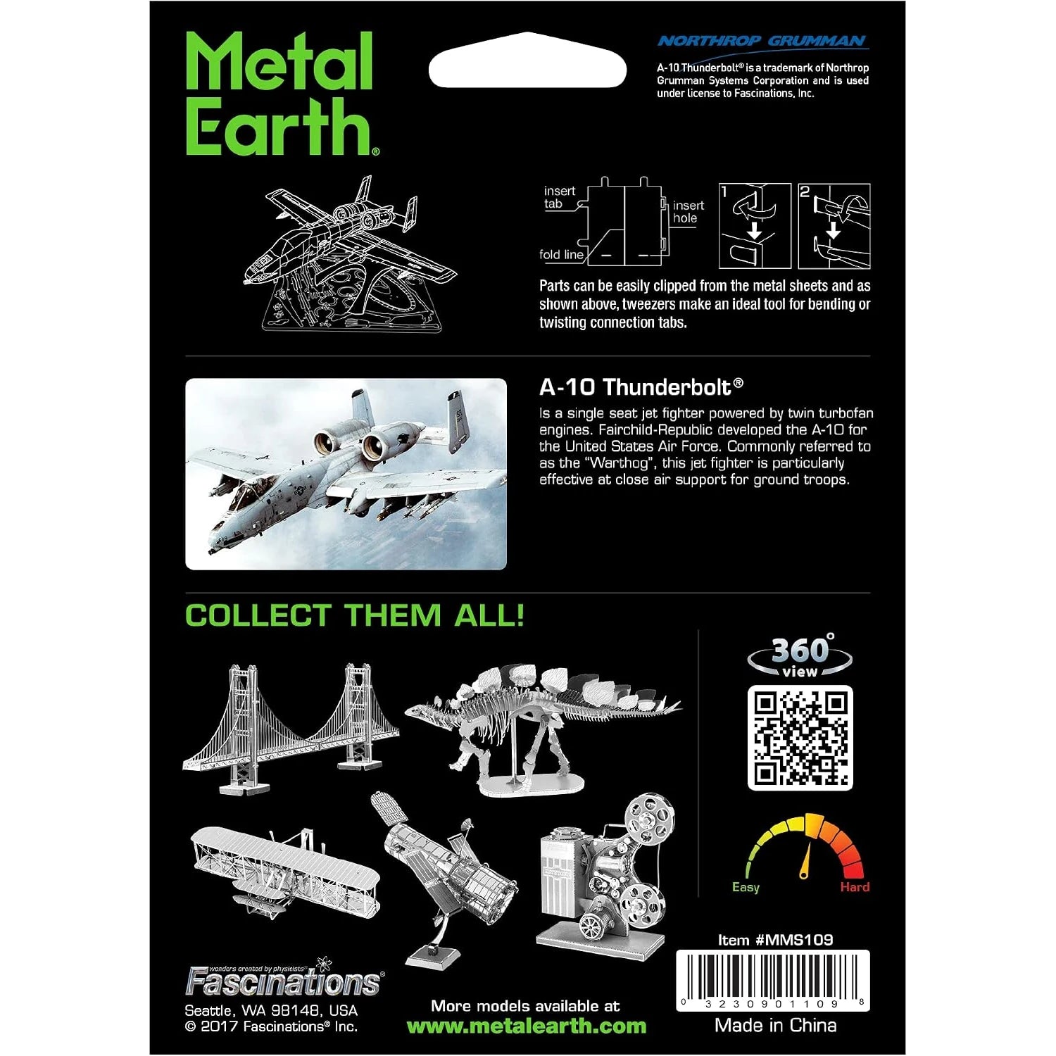 A-10 Warthog - Thunderbolt 2 3D Metal Model Kit