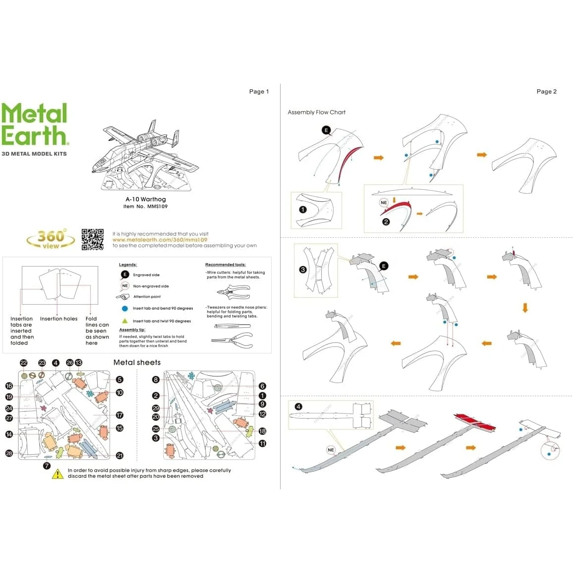 A-10 Warthog - Thunderbolt 2 3D Metal Model Kit