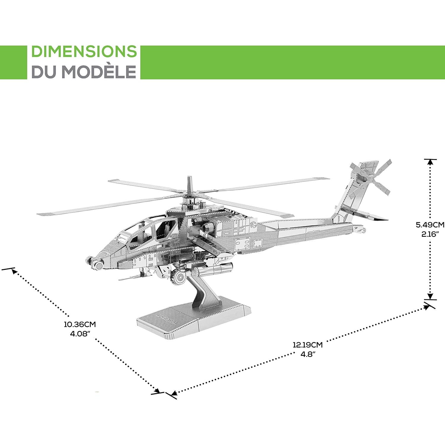 Apache AH-64 3D Metal Model Kit