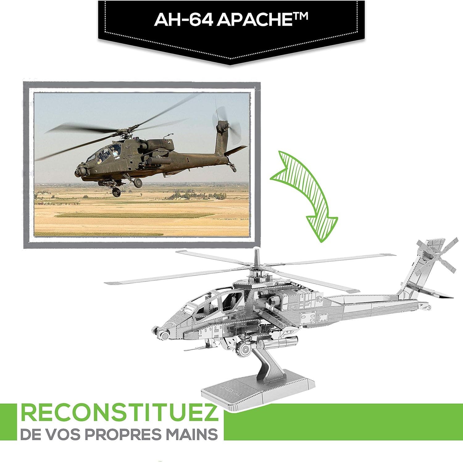 Apache AH-64 3D Metal Model Kit