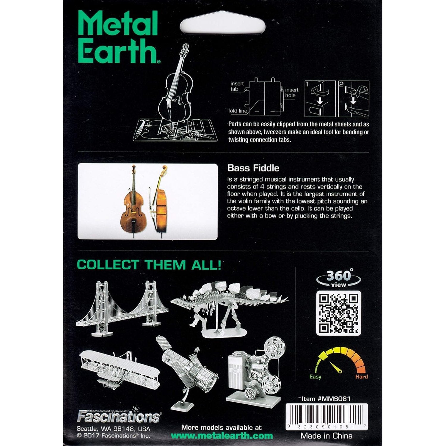 Bass Fiddle 3D Metal Model Kit
