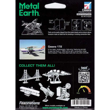 Cessna 172 Airplane 3D Metal Model Kit