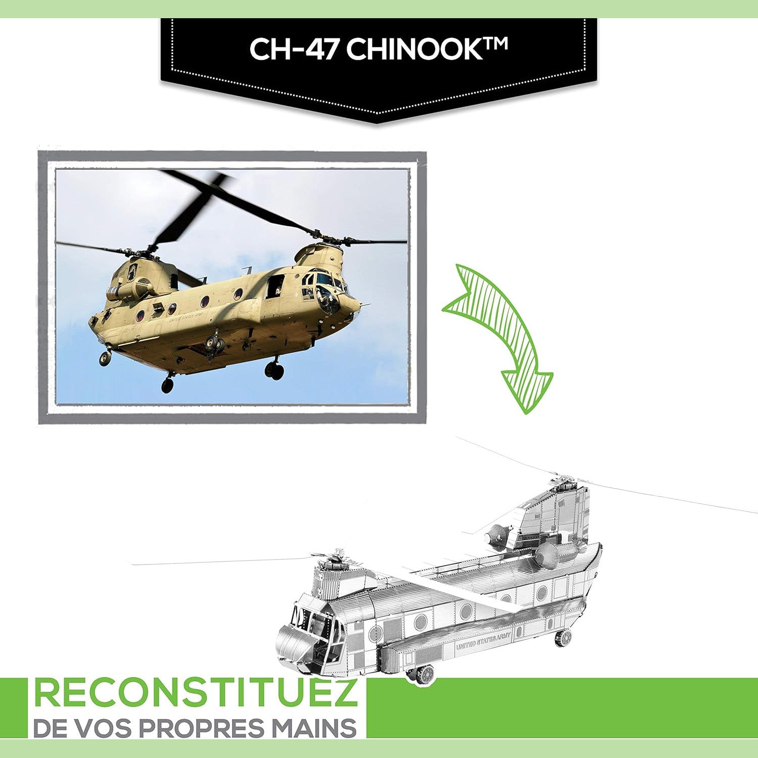 Chinook CH-47 3D Metal Model Kit