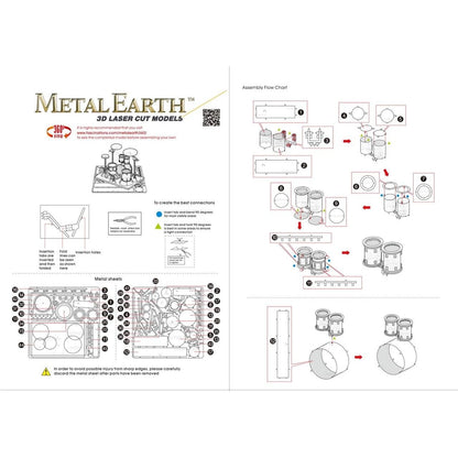 Drum Set 3D Metal Model Kit