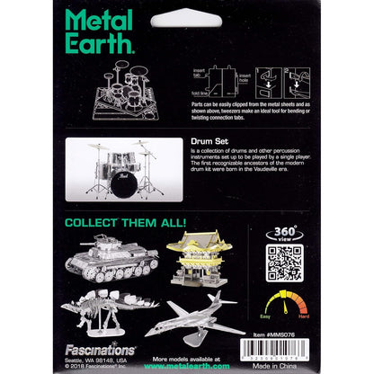 Drum Set 3D Metal Model Kit