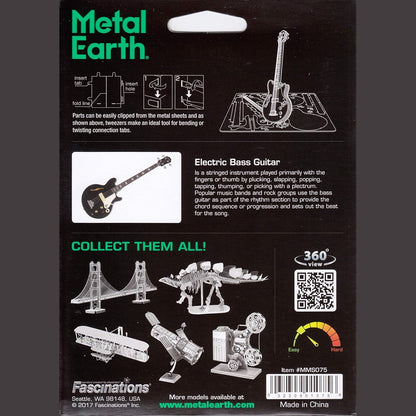 Electric Bass Guitar 3D Metal Model Kit