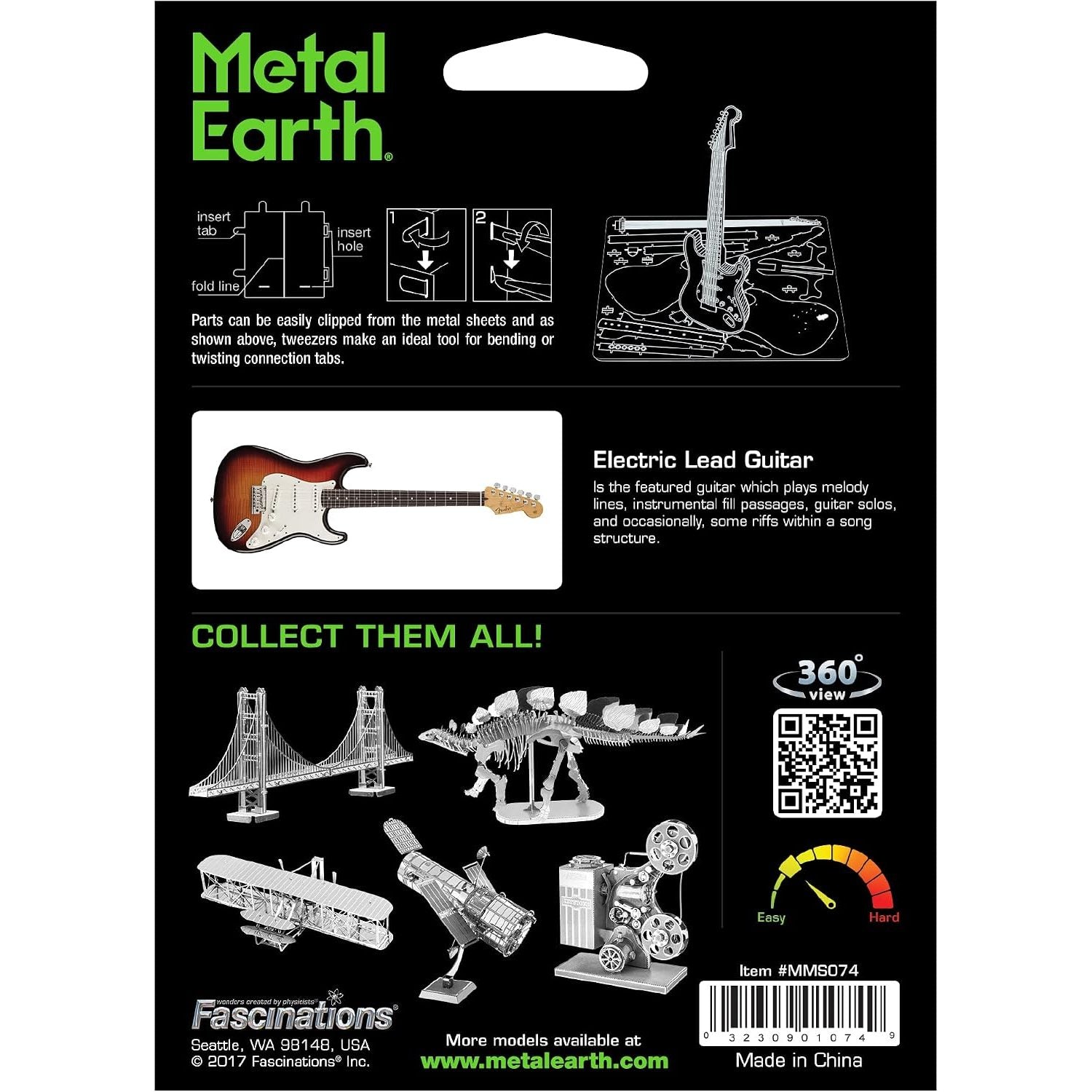 Electric Lead Guitar 3D Metal Model Kit