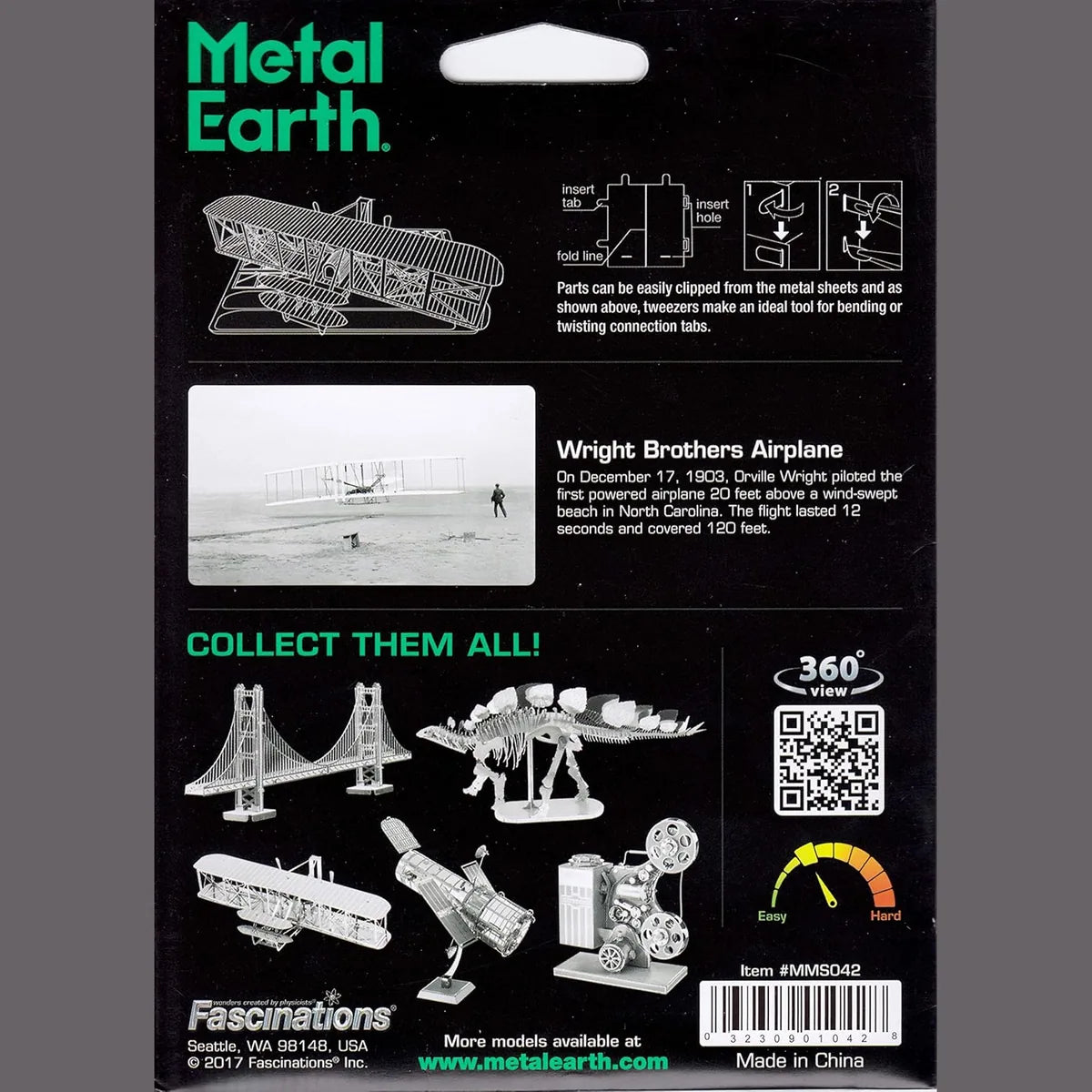 Wright Brothers Airplane 3D Metal Model Kit