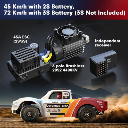 RC car components with specifications and a racing truck model on a dark background Beirut , Lebanon