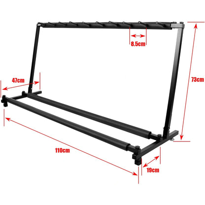 Black metal frame with dimensions marked in red on a white background