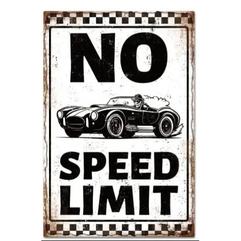 No Speed Limit Tin Sign