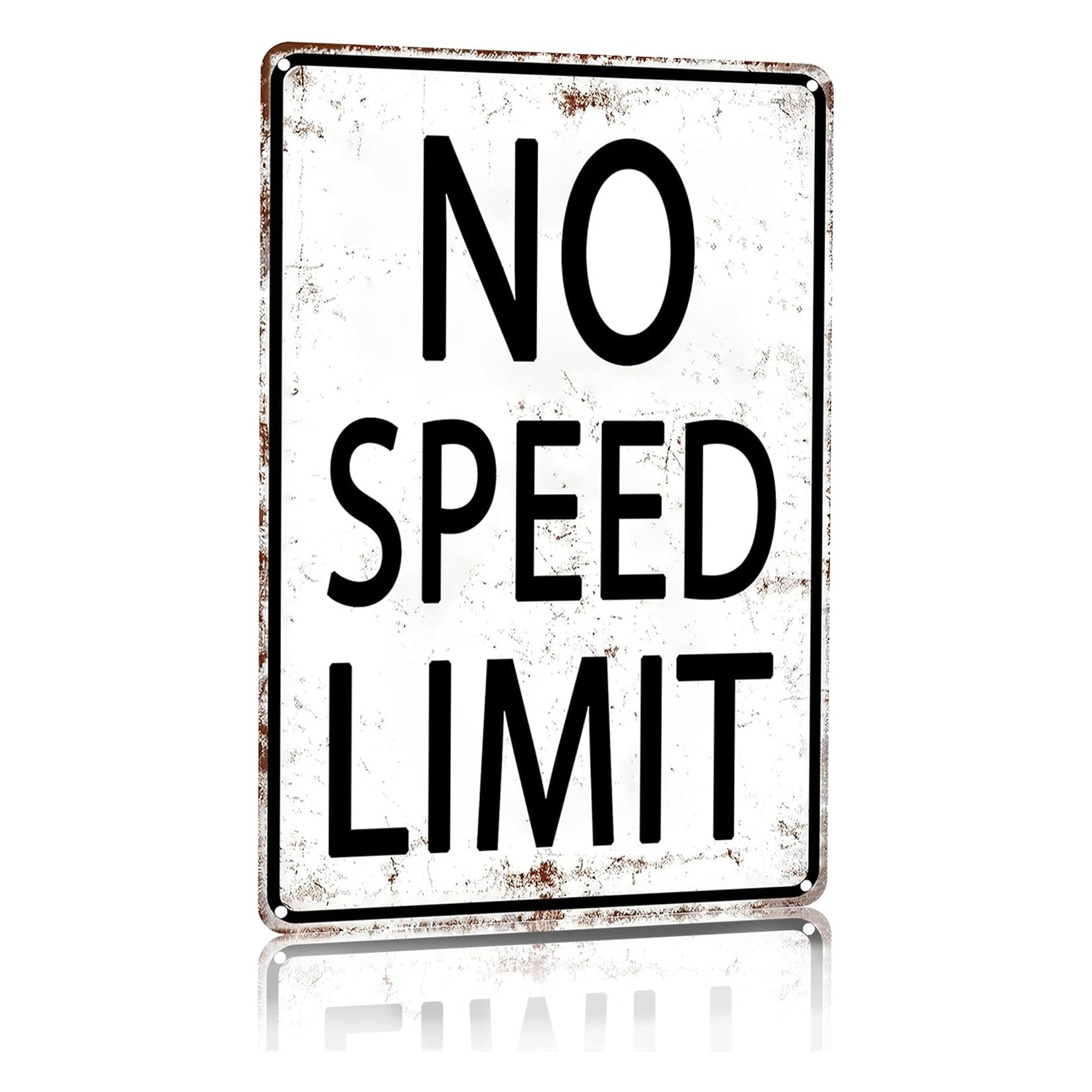 No Speed Limit Tin Sign