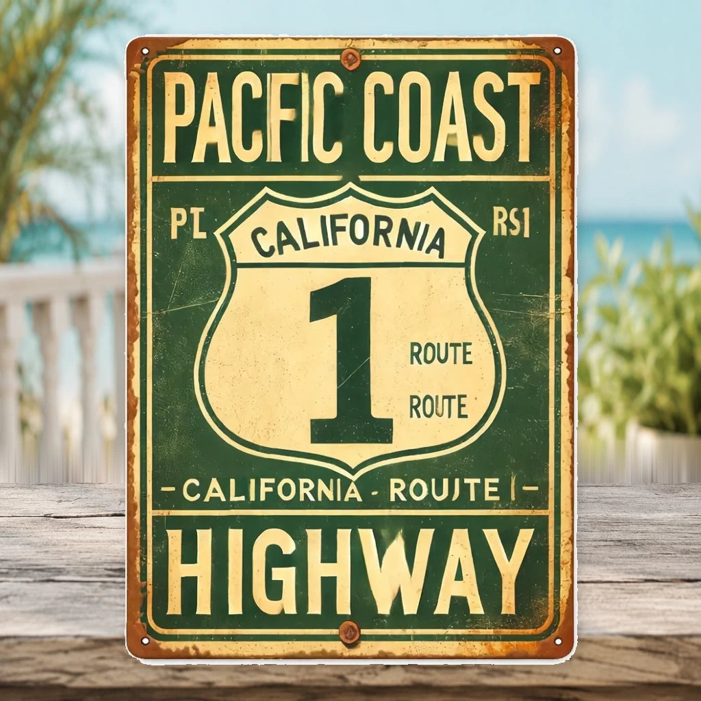 Pacific Coast Highway Route 1 Tin Sign - (20 × 30 cm)
