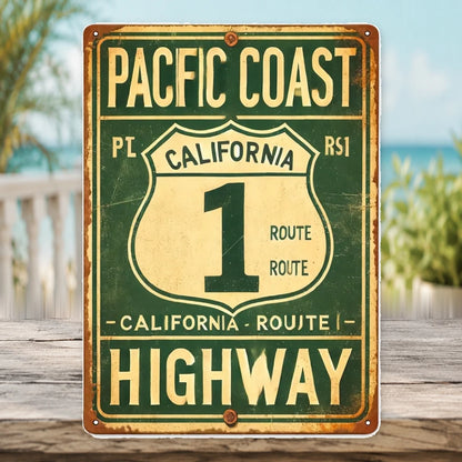 Pacific Coast Highway Route 1 Tin Sign - (20 × 30 cm)